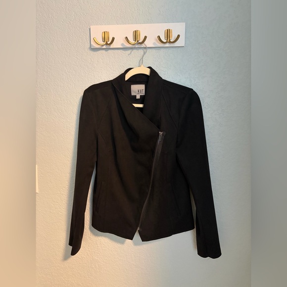 Kut From The Kloth Black Asymmetrical Zip Blazer - Picture 5 of 7